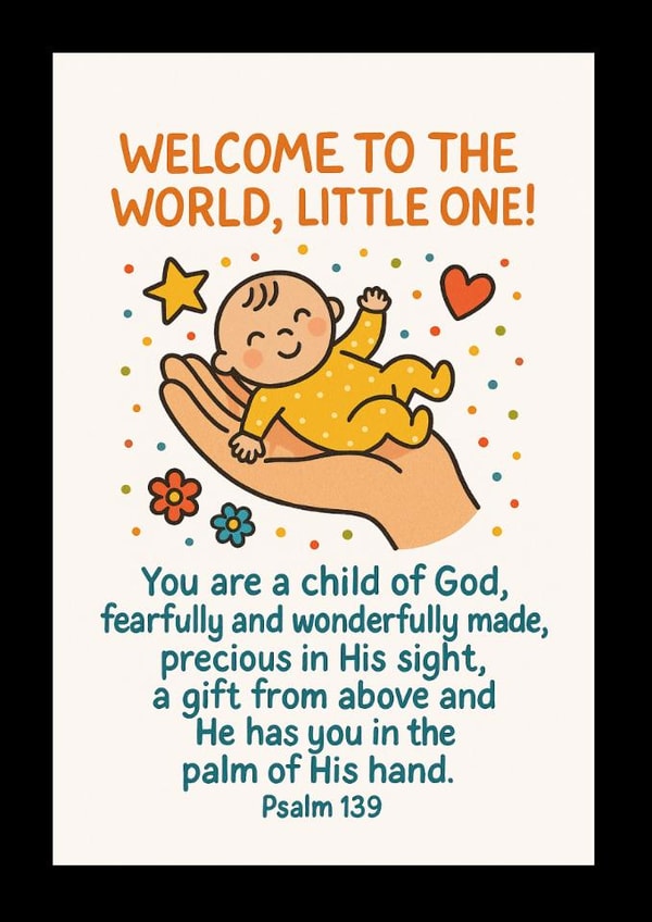 Welcome to the world little One! Christian, faith based, new arrival, baby Card. created by BobbinAlongWithHeather