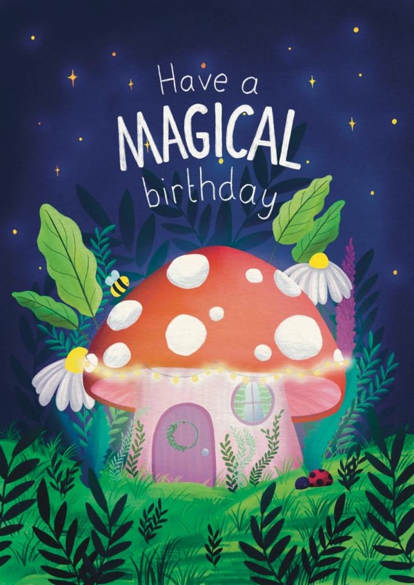 Cute Birthday Card - Magical Toadstool created by Pixiecraft