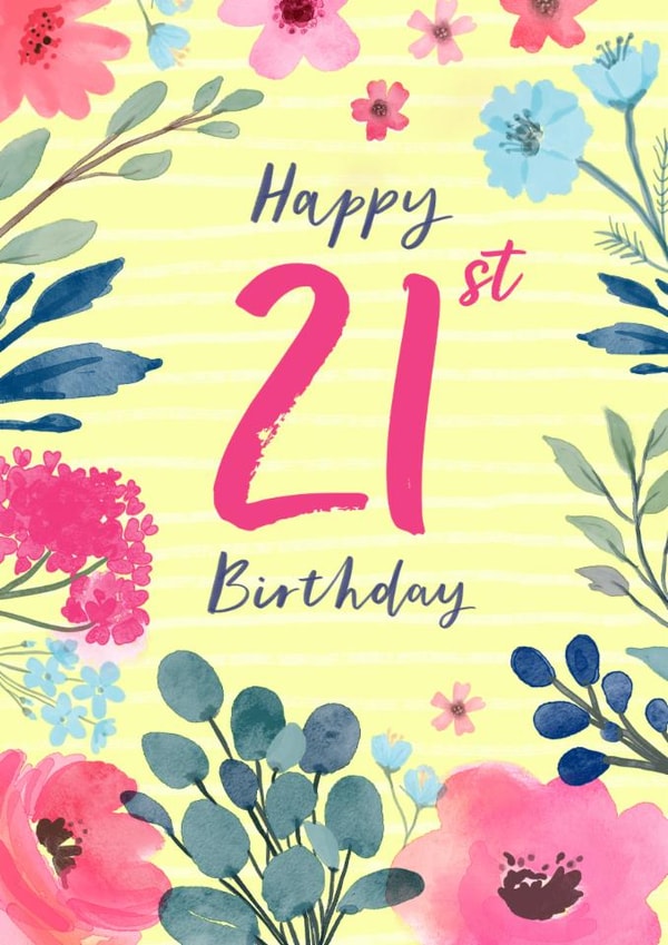 Classic Birthday Card - 21st - For Her created by Dalia Clark Design