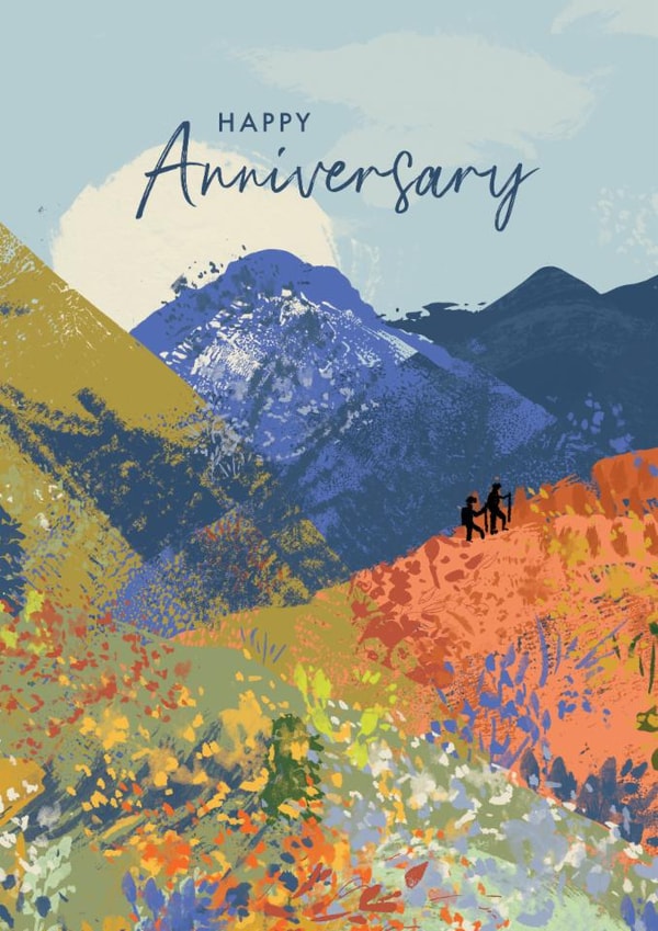 Classic Anniversary Card - Hiking - Mountains created by Rebecca Prinn