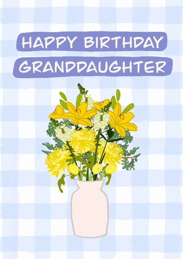 Pretty Birthday Card - For Granddaughter - Flowers created by @lydiapimmdraws