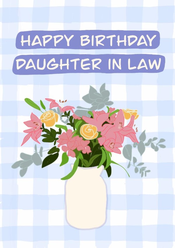 Pretty Birthday Card - Daughter In Law - Flowers created by @lydiapimmdraws