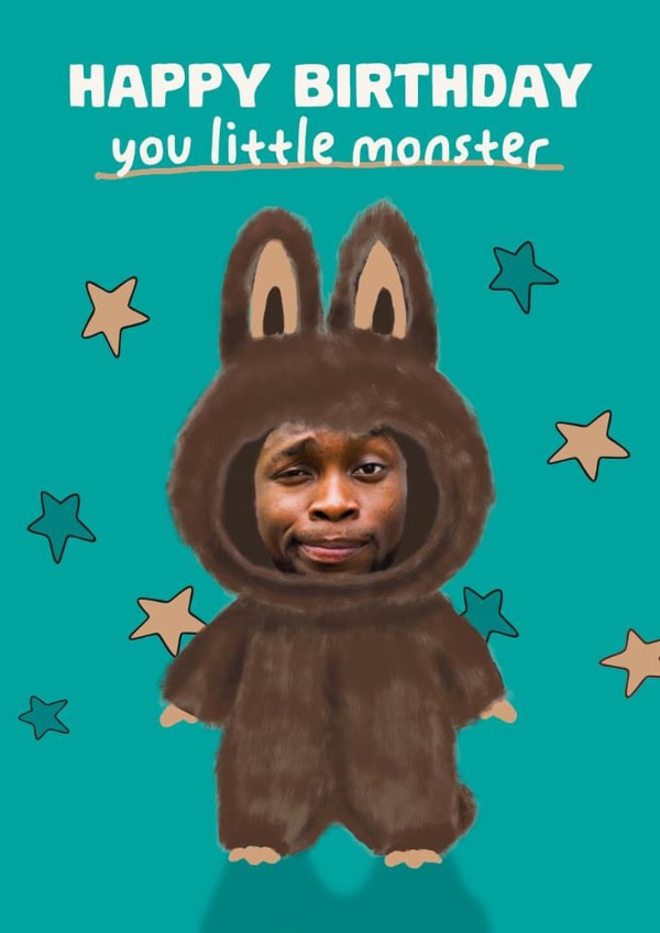 Cute Birthday Card - Little Monster - Labubu created by Giddy Kipper