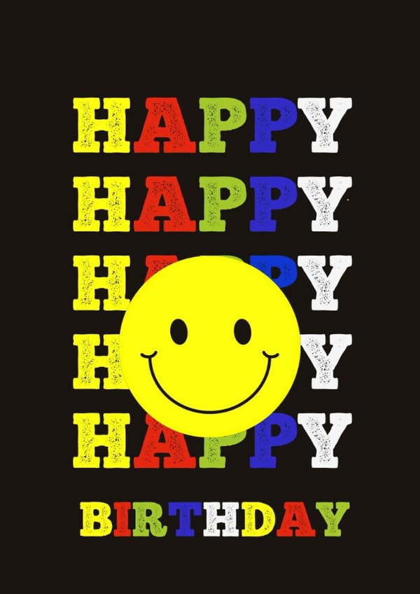 Bold and bright Happy Birthday card created by Sarah Barker Illustrations