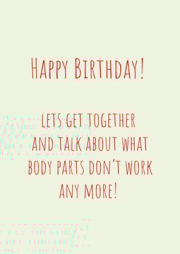 Funny retro birthday card for friends with a cheeky message about ageing. created by Helen Ballard-Weiss