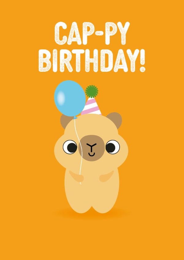 Cute Birthday Card - Capybara - Pun created by Pango Productions