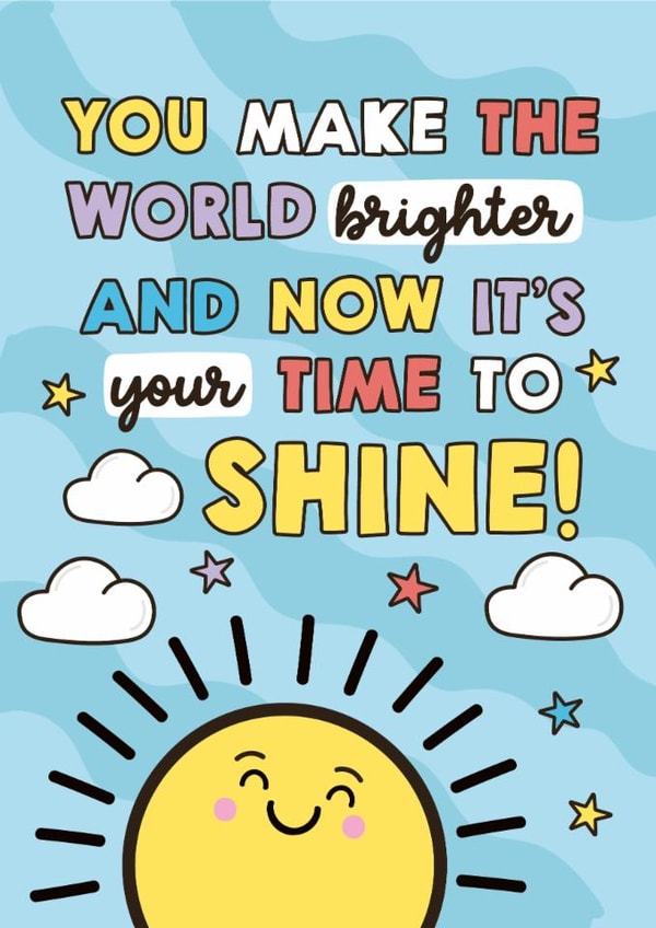 Cute Love & Friendship/Thinking Of You Card - Make The World A Brighter Place - Sunshine created by Sam Jayne Design