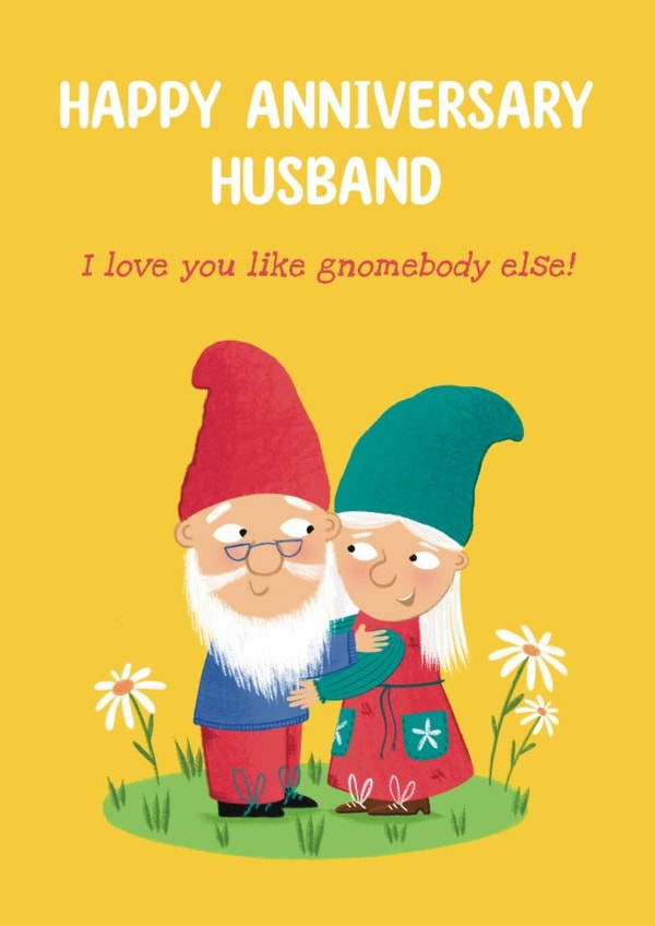 Cute Anniversary Card - For Husband - Gnome created by Hannah Jayne Lewin