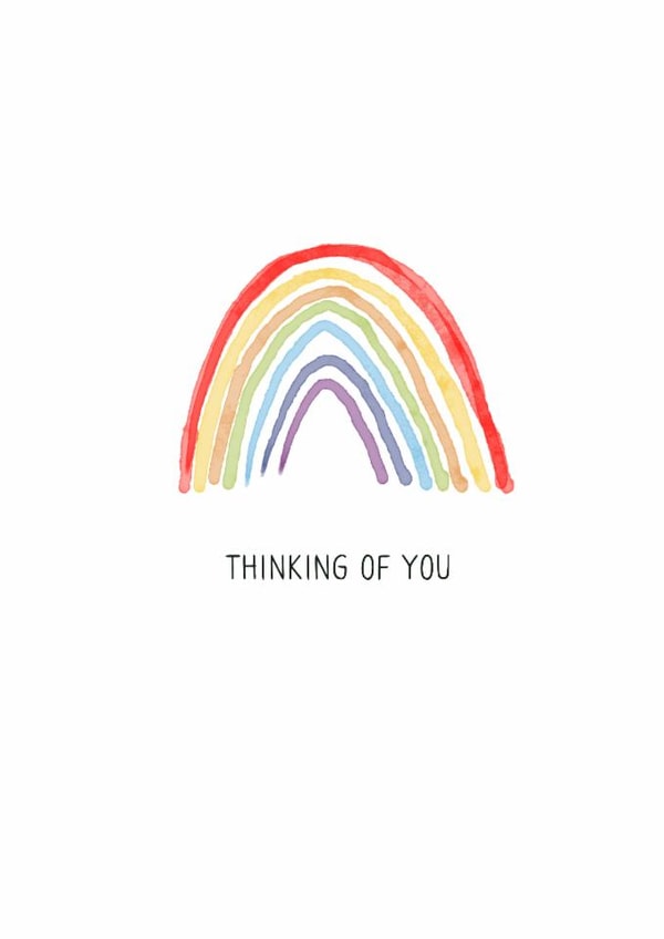 Classic Thinking Of You Card - Rainbow - Watercolour created by AJL Designs