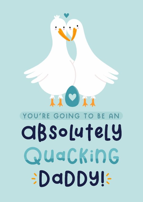 Cute Pregnancy Card - For Daddy - Ducks created by Joanne Hawker