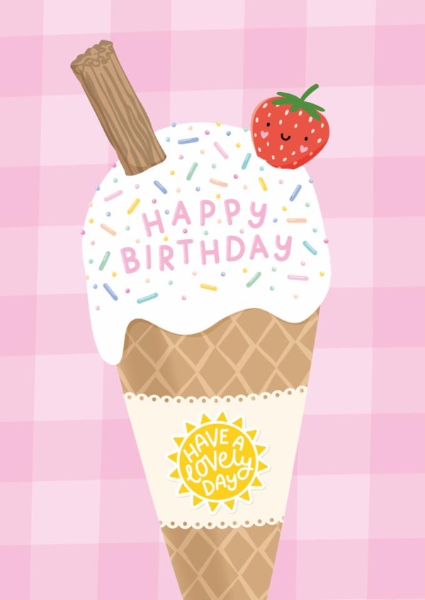 Cute Birthday Card - Ice Cream - Have A Lovely Day created by Macie Dot Doodles
