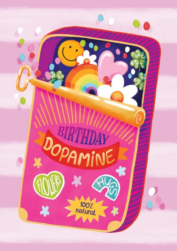 Cute Birthday Card - Birthday Dopamine - For Her created by Aniet Illustration