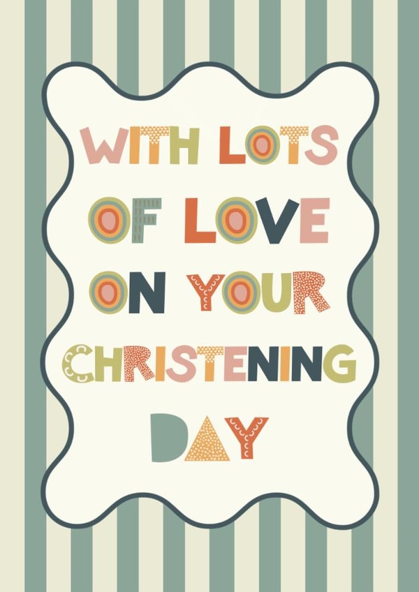 Classic Christening Card - With Lots Of Love On Your Christening Day created by Choo Choo 