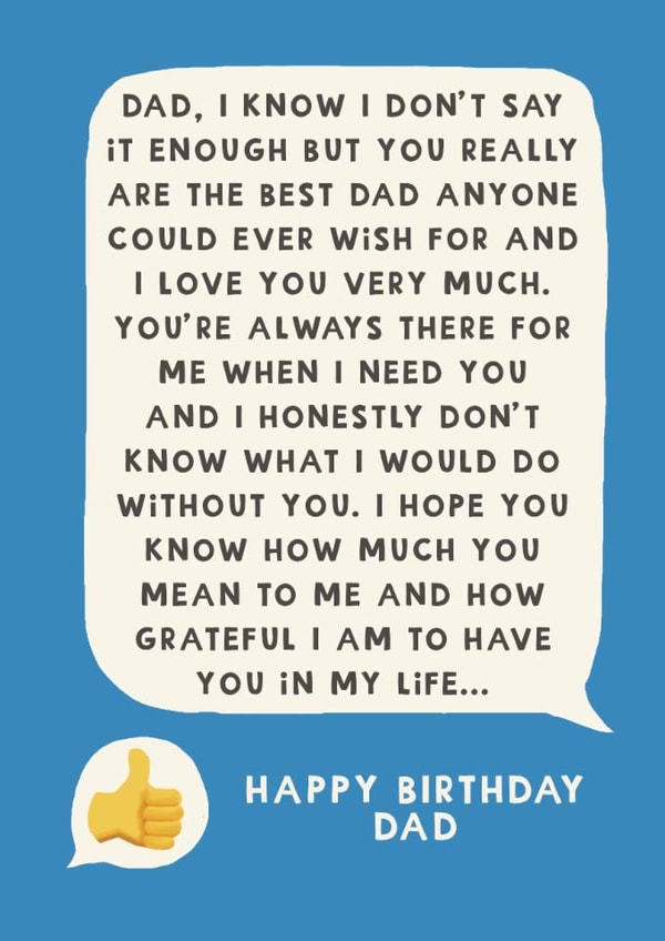 Cheeky Birthday Card - For Dad - Thumbs Up Emoji created by Giddy Kipper