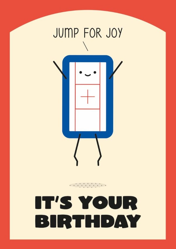 Cute Trampoline Birthday Card - Gymnastics - Jump for Joy created by Christine Fraser Makes