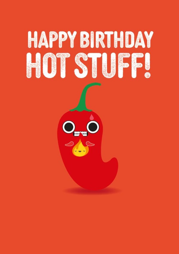 Cute Birthday Card - Hot Stuff - Chilli created by Pango Productions