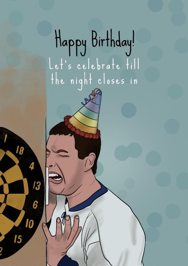 Funny Birthday Card - Happy Gilmore - Till the Night Closes In created by I Draw Stuff 