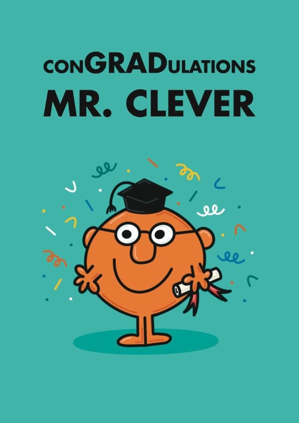 Cute Graduation Card - Mr. Clever - Mr. Men created by Mr. Men
