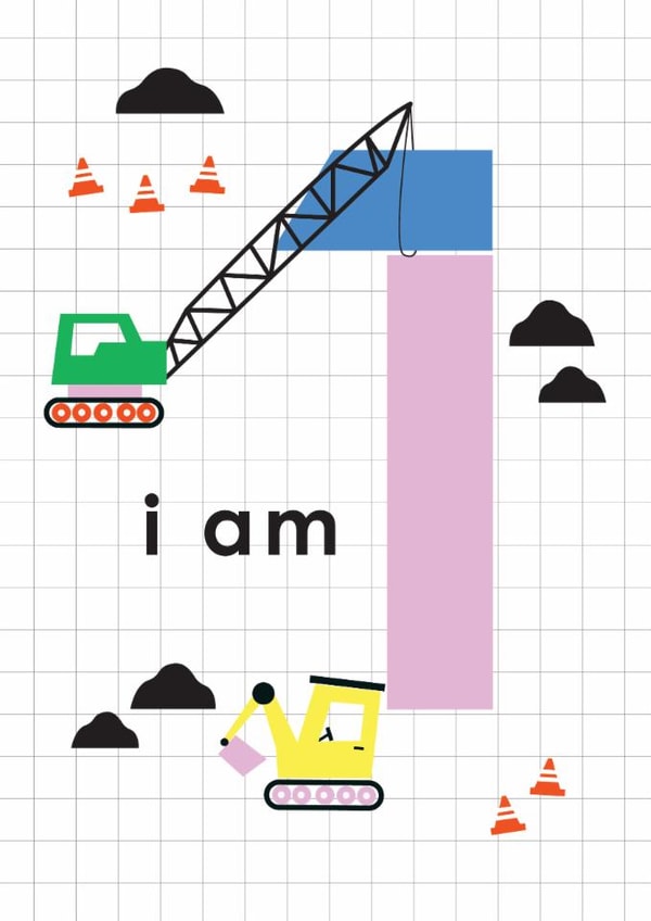 Classic Birthday Card - 1st - Construction Vehicles created by Ellie Hyde