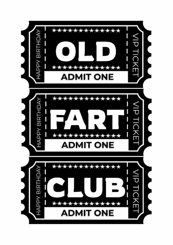 Cheeky Birthday Card - For Him - Old Fart Club created by Sweary Fairy Prints