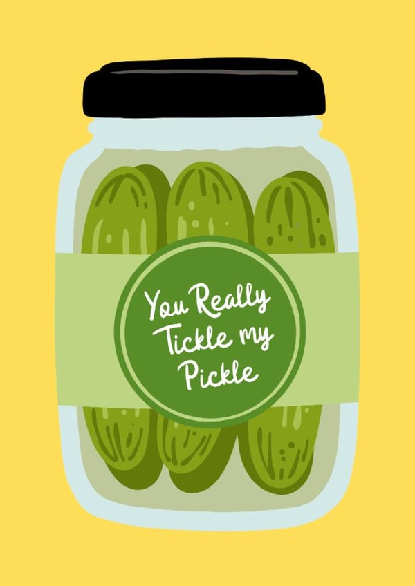 Naughty Anniversary/Valentine's Day Card - You Really Tickle My Pickle created by The Broad Lane Print