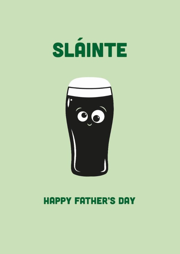 Slàinte Happy Father's Day Card - Guinness - Funny created by illustrations by Hannah