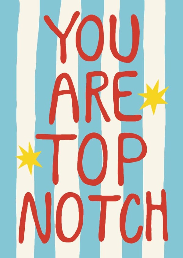 Classic Congratulations Card - Top Notch - Blue Stripe created by Giddy Kipper