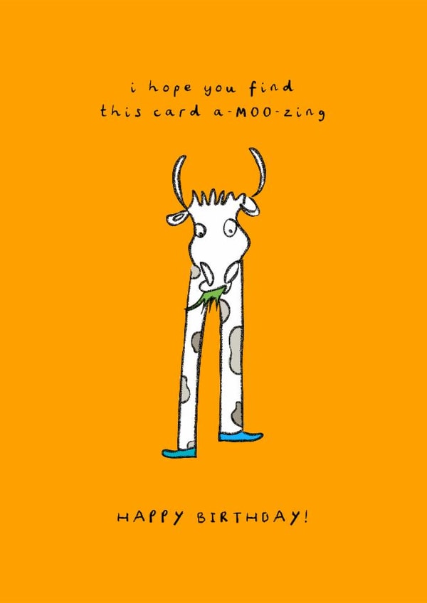 Funny Birthday Card - Cow created by Freya Niamh Design