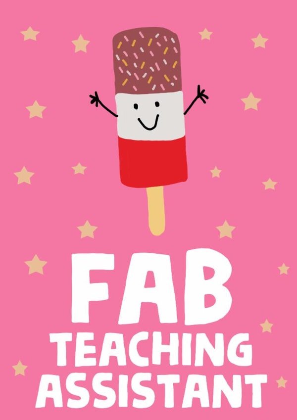 Cute Thank You Card - Teaching Assistant - Fab Lolly created by tea please