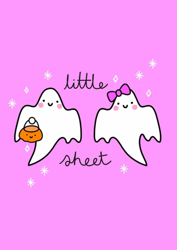 Cute Birthday Card - Ghosts - Little Sheet created by Rocket.Lion