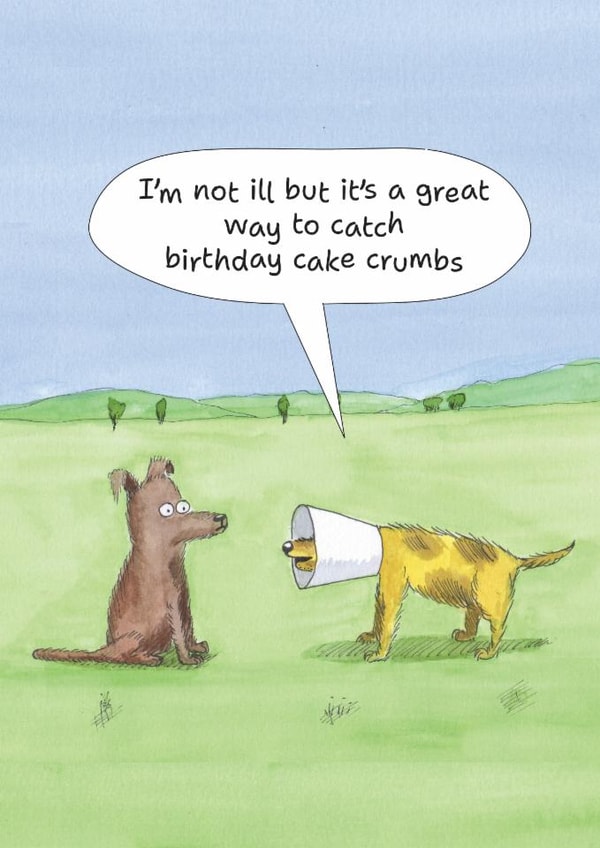 Funny Birthday Card - From The Dog - Cake Crumbs created by Rusty Pencil
