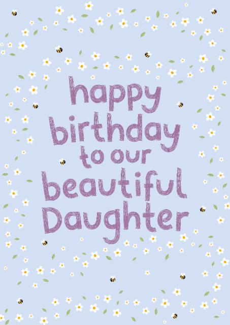 Flower daughter birthday card card