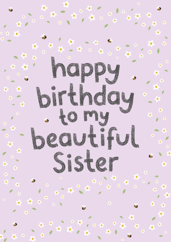 Pretty Birthday Card - Beautiful Sister created by Fliss Muir