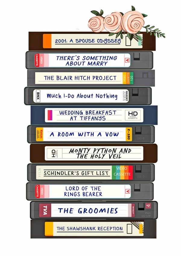 Funny Wedding Card - Movie Puns - VHS Tapes created by Of Life & Lemons Ltd.