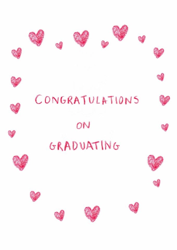 Classic Graduation Card - For Her - Hearts created by HCD Illustration