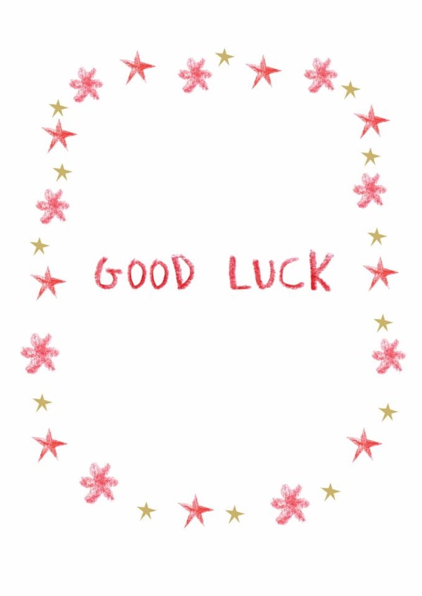 Classic Good Luck Card - For Her - Stars And Flowers created by HCD Illustration