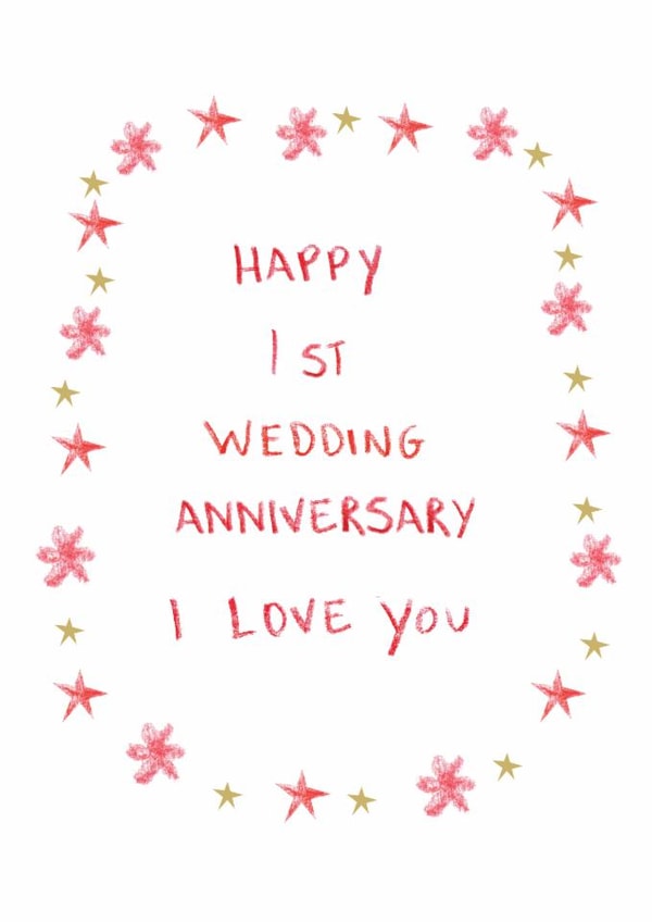Classic Anniversary Card - 1st - I Love You created by HCD Illustration