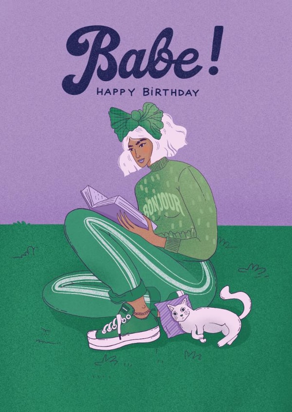 Fun Birthday Card – For Her – Babe created by Kasia Cards