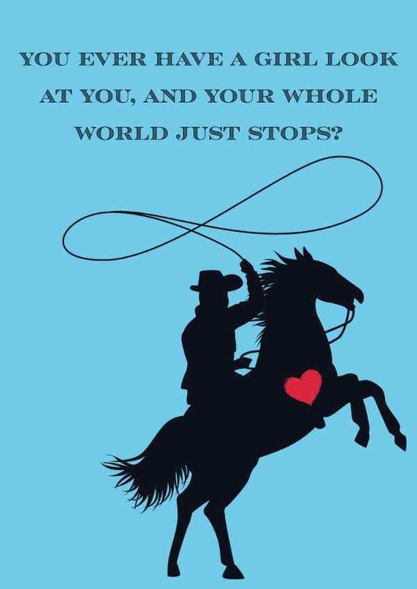 Cute Anniversary Card - Cowboy - Horse - Love - Valentines - Yellowstone created by It's So Lucy