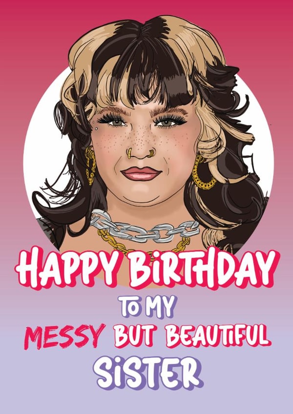 Fun Birthday Card - For Sister - Lola Young created by Rulu