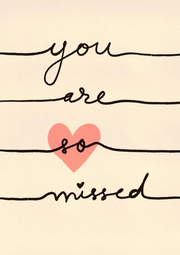 Classic Sympathy/Thinking Of You Card - You Are So Missed - Heart created by @JessRoseDraws