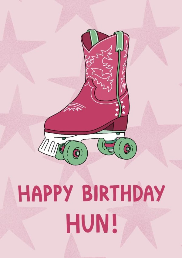 Classic Birthday Card - Cowboy Roller Boot - Hun created by Little Art