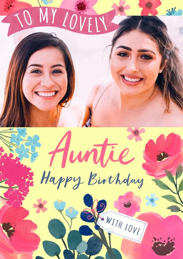 Classic Birthday Card - Lovely Auntie - Pretty Florals created by Dalia Clark Design