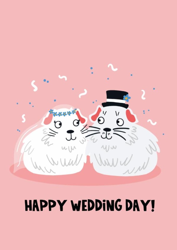 Cute Wedding Card - Guinea Pigs created by Lucy Maggie Designs
