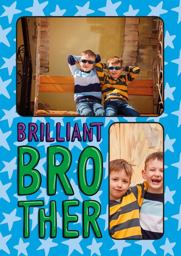 Fun Birthday Card - For Brilliant Brother - Stars created by TeePee Creations