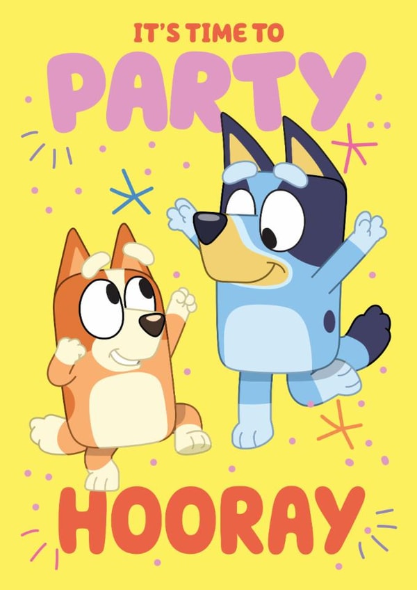 Cute Kids Birthday Card – Bluey & Bingo Party Celebration created by Danilo