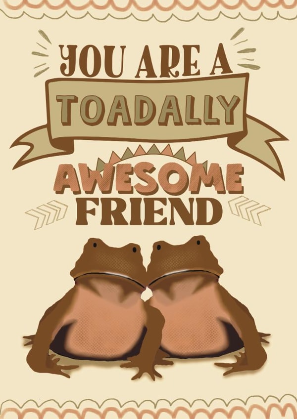 Cute Love And Friendship Card - Toadally Awesome created by Giddy Kipper
