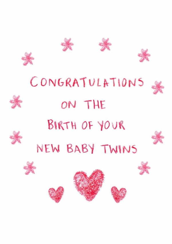 Classic New Baby Card - Twins created by HCD Illustration