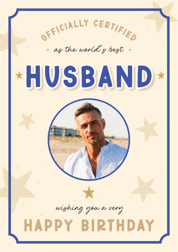 Classic Birthday Card - Best Husband - Certificate created by LuxeLumination