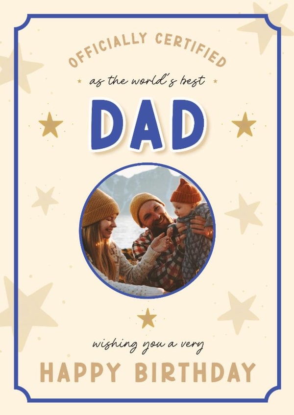 Classic Birthday Card - Best Dad - Certificate created by LuxeLumination